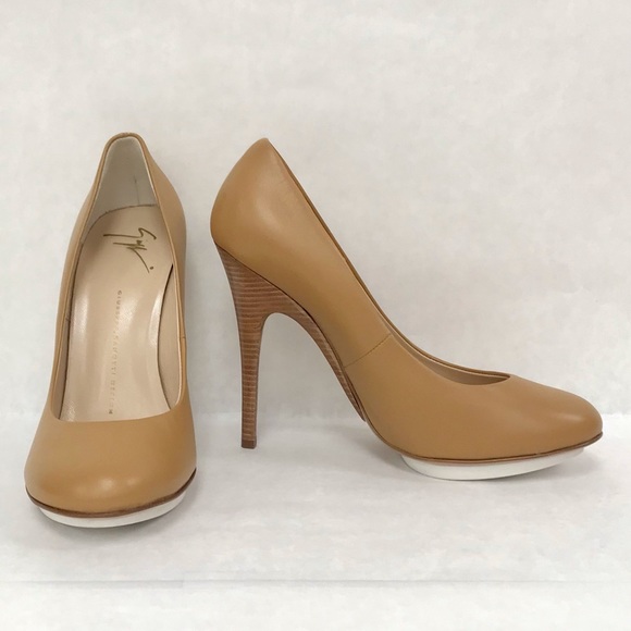 New GUISEPPE ZANOTTI Beige Platform Heels Size EU 39 / US 8.5 - Picture 3 of 12
